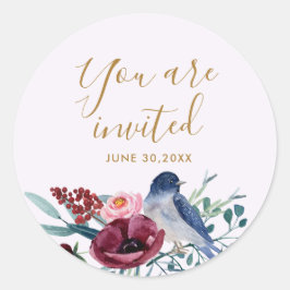 かわいらし植物性招待されました母賛美 ラウンドシール