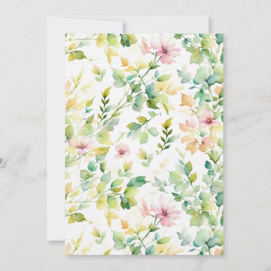 かわいらし植物水彩野花 招待状 (裏面)