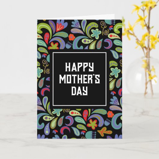 かわいらし母の日が幸せパーソナライズされた カード (黄色い花)