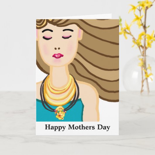 かわいらし母 カード (黄色い花)