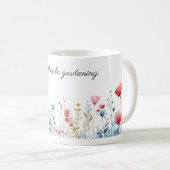 かわいらし水の色のフローラガーデニング コーヒーマグカップ (正面右)