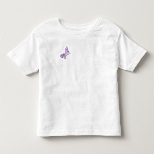 かわいらし水彩淡紫色の蝶 トドラーTシャツ (正面)