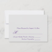 かわいらし水彩紫フローラRSVP 招待状 (裏面)