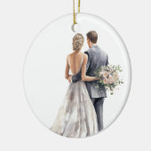 かわいらし水彩花嫁結婚様 セラミックオーナメント (左)