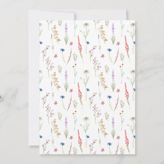 かわいらし水彩野草結婚式招待状 招待状 (裏面)