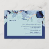かわいらし水彩青フローラ結婚詳細 エンクロージャーカード (正面)