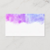かわいらし水彩青紫抽象芸術カスタム 名刺 (裏面)