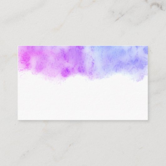 かわいらし水彩青紫抽象芸術カスタム 名刺 (裏面)