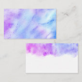 かわいらし水彩青紫抽象芸術カスタム 名刺 (正面/裏面)