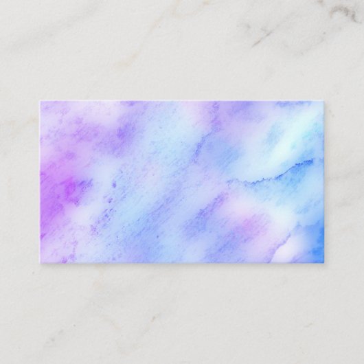 かわいらし水彩青紫抽象芸術カスタム 名刺 (正面)