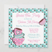 かわいらし水玉模様ティーパーティの招待状 招待状 (裏面)