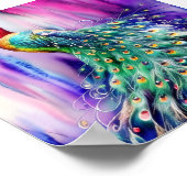 かわいらし水色クジャク ポスター (角)