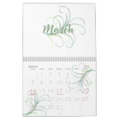 かわいらし水色多肉汁20xx カレンダー (3月 2027)