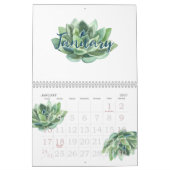 かわいらし水色多肉汁20xx カレンダー (1月 2027)