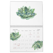 かわいらし水色多肉汁20xx カレンダー (1月 2026)