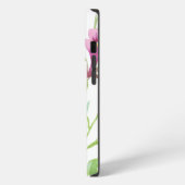 かわいらし水色縁どピンク緑のイニシャル iPhoneケース (左側面)