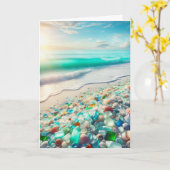 かわいらし海は海ガ考えラス カード (黄色い花)