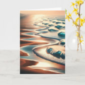 かわいらし海アーパーソナライズされたト記念日 カード (黄色い花)