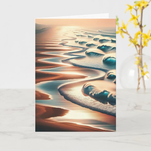 かわいらし海アーパーソナライズされたト記念日 カード (黄色い花)