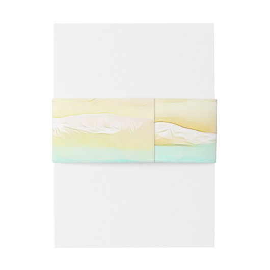 かわいらし海ショアティール（緑がかった色）水と砂結婚の 招待状ベリーバンド (裏面例)