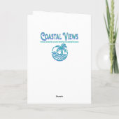 かわいらし海ビューと花の花瓶誕生日 カード (裏面)