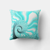 かわいらし海ブルーナウチラスのシェルスパイラルフラクタル クッション (裏面)