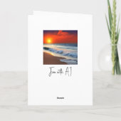 かわいらし海波と夕日の誕生日 カード (裏面)