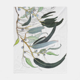 かわいらし淡い色のグミ葉水彩 フリースブランケット