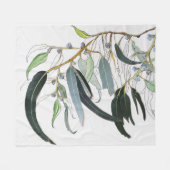 かわいらし淡い色のグミ葉水彩 フリースブランケット (正面(横))