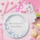 かわいらし淡い色の薄紫ほこりっぽい青い葉のブライダル ペーパープレート (パーティー)