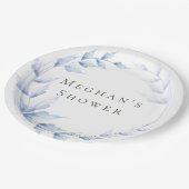 かわいらし淡い色の薄紫ほこりっぽい青い葉のブライダル ペーパープレート (アングル)