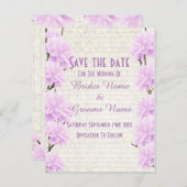 かわいらし淡い色の薄紫フローラ保存日 案内ポストカード (正面/裏面)