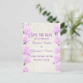 かわいらし淡い色の薄紫フローラ保存日 案内ポストカード (スタンド正面)