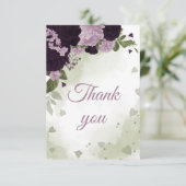 かわいらし深いと薄紫色の花 サンキューカード (スタンド正面)