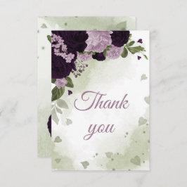 かわいらし深いと薄紫色の花 サンキューカード