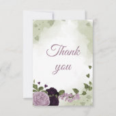 かわいらし深いと薄紫色の花 サンキューカード (正面)