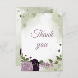 かわいらし深いと薄紫色の花 サンキューカード