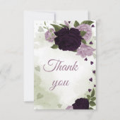 かわいらし深いと薄紫色の花 サンキューカード (正面)
