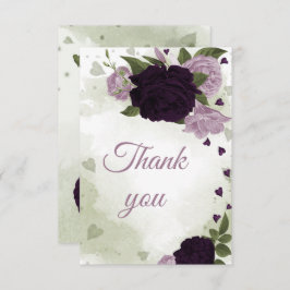 かわいらし深いと薄紫色の花 サンキューカード