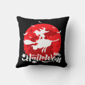 かわいらし満月飛んでいるに魔女ほうき クッション (裏面)