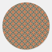 かわいらし焼きオレンジと茶色の秋模様の贈り物 ラウンドシール (正面)