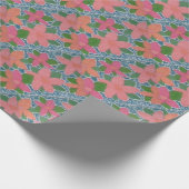 かわいらし熱帯の花絵を描の模様 ラッピングペーパー (角)