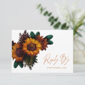 かわいらし燃素朴えたオレンジ色のフローラ結婚の 出欠カード (スタンド正面)