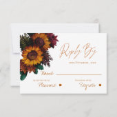 かわいらし燃素朴えたオレンジ色のフローラ結婚の 出欠カード (裏面)