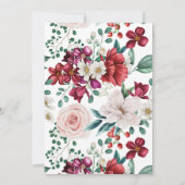 かわいらし牡丹フローラ水結婚色 招待状 (裏面)