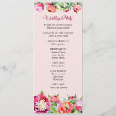 かわいらし牡丹フローラ結婚式 プログラム (裏面)