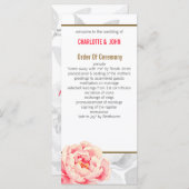 かわいらし牡丹モダンフローラ結婚式 プログラム (正面/裏面)