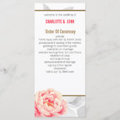 かわいらし牡丹モダンフローラ結婚式 プログラム (正面)