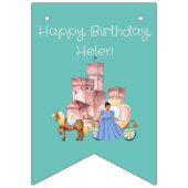 かわいらし王女と城(編集可能文字) バンティングフラッグ (第2の旗)