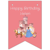 かわいらし王女と城(編集可能文字) バンティングフラッグ (第3の旗)